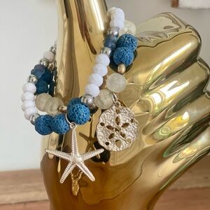 Echo Boutique, Coastal Charms, Boho Beaded Bracelet Duo